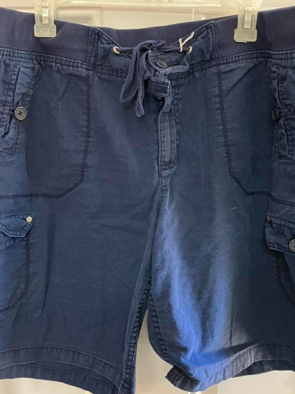 Woman’s Navy Drawstring Cargo Shorts